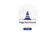 404 error page template for website. Page not found. Flat design. Blue. Eps 10