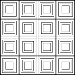 Poster - Empty triple squares. Vector white background and black squares tile.