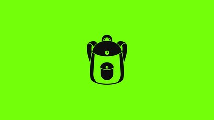 Poster - School backpack icon animation