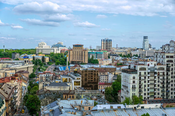 Poster - Independence square and the old historical downtown of Kyiv