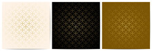   Set Of Geometric Pattern Gold Circle Overlapping Luxury Background Ornamental With Golden Lines