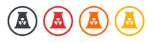 Nuclear Power Plant Icon Set Vector Illustration.