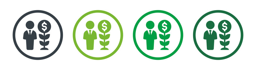Poster - Businessman, investor icon vector illustration.