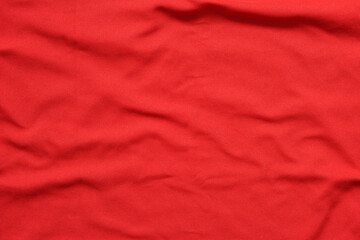 Surface of blank red clothes, texture  of red cotton waves for background.