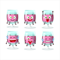 Canvas Print - Cartoon character of rose wine with smile expression. Vector illustration