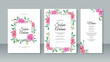 © Arta - Set of beautiful wedding invitation templates with watercolor rose flower painting