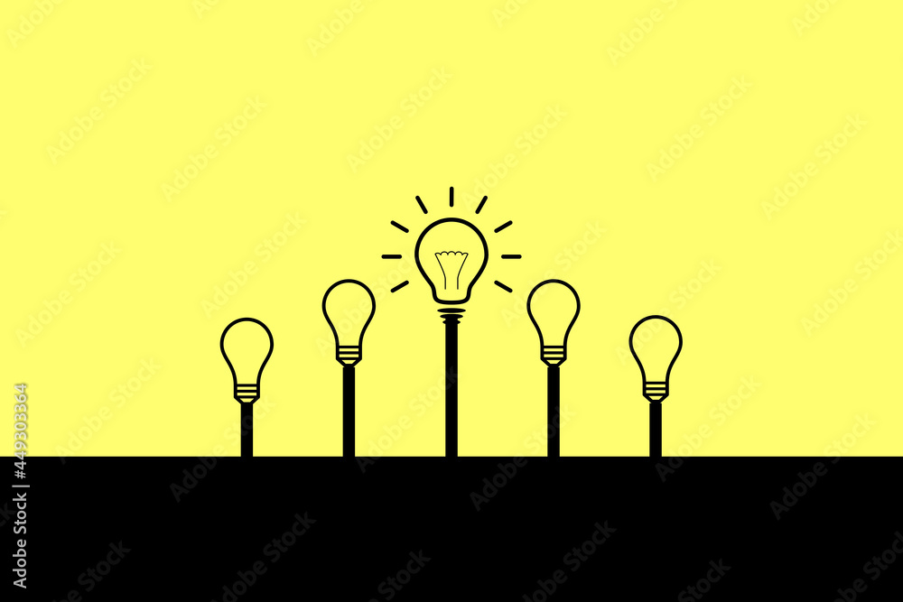 Innovation and creative idea concept. Symbol of light bulb against ...
