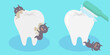 © nekonome - Vector illustration of cavities like a cartoon character.
