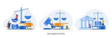 Law Firm And Legal Services Concept, Lawyer Consultant, Flat Illustration Vector