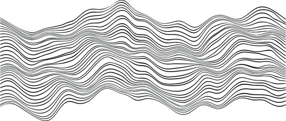 Design elements  . Abstract Vector Striped Geometric Background, parallel horizontal hand drawn wavy lines pattern .