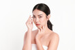 © kitthanes  - Beautiful young asian woman with clean fresh skin on white background, Face care, Facial treatment, Cosmetology, beauty and spa, Asian women portrait.