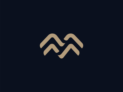 luxury letter M logo design template