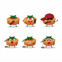 Wall Mural - A Cute Cartoon design concept of pie christmas singing a famous song