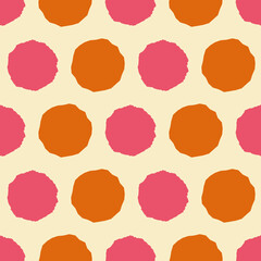 Poster - Colorful dots vector seamless repeat pattern print background