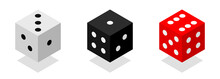 Dice Vector Set. Cube For Play, Isometric Style