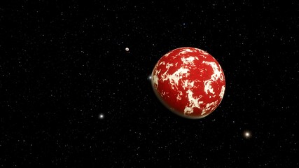 Canvas Print - super-earth planet, realistic exoplanet, planet suitable for colonization, earth-like planet in far space, planets background 3d render	