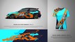 Sport car wrap and t shirt design vector for race car, pickup truck, rally, adventure vehicle, uniform and sport livery. Texture for sports abstract background. Racing stripe graphic for livery, extre