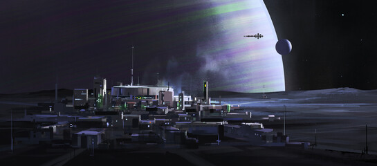 Human base on alien, 3D illustration.