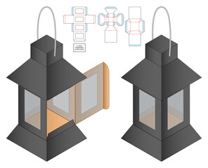 Box packaging die cut template design. 3d mock-up