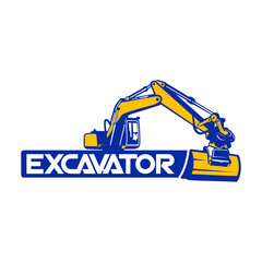 Wall Mural - excavator logo heavy equipment vehicle