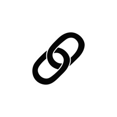 Poster - web Link, hyperlink icon in solid black flat shape glyph icon, isolated on white background 