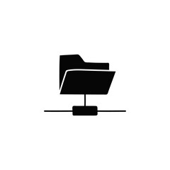Poster - Backup, data sync icon in solid black flat shape glyph icon, isolated on white background 