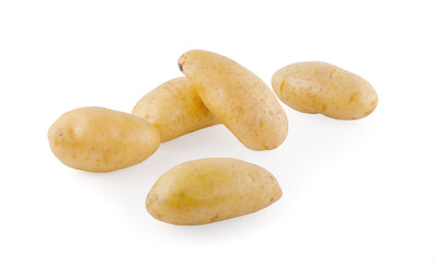 Wall Mural - Raw potatoes isolated on white background