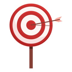 Poster - Arrow target icon cartoon vector. Archery bullseye. Goal aim shot