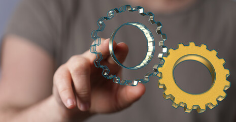 Aufkleber - Cogs and gear wheel mechanisms..