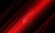 Abstract Red Line Cyber Geometric Dynamic On Black Design Modern Futuristic Technology Background Vector Illustration.