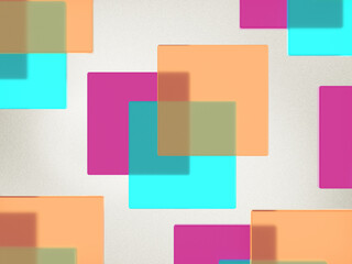 Fototapete - 3D rendered square shapes in bright colors. Illustration for avant-garde decorations, colorful shapes, or conceptual minimalism. Visualization for geometry and abstract objects.