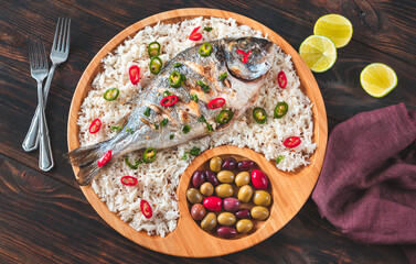 Sticker - Grilled fish with rice