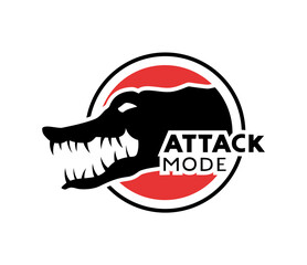 Sticker - Alligator and attack mode symbol