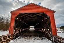 A Blustery Day At Sachs Covered Bridge, Adams County, Pennsylvania, USA