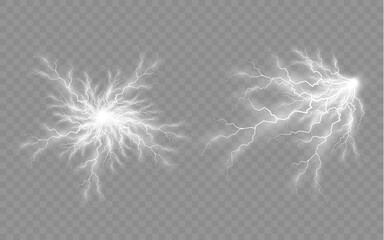 Wall Mural - effect of lightning, lighting, set of zippers.