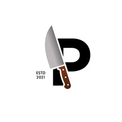 Wall Mural - Initial Knife P