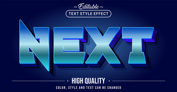 Editable text style effect - Next text style theme.
