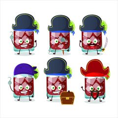 Wall Mural - Cartoon character of sazerac with various pirates  emoticons. Vector illustration