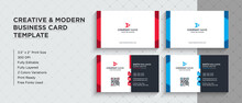 Creative And Modern Business Card Template. Stationery Design, Flat Design, Print Template, Vector Illustration