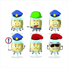 Wall Mural - A dedicated Police officer of white wine mascot design style. Vector illustration