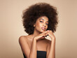 © Oleg Gekman - Beauty portrait of African American girl with afro hair. Beautiful black woman. Cosmetics, makeup and fashion