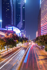 Sticker - night view of the beautiful street in Changsha