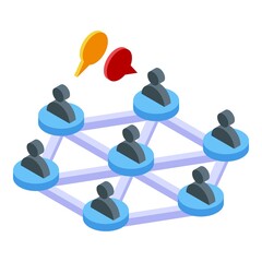 Poster - Network people icon isometric vector. Social connect. Business group