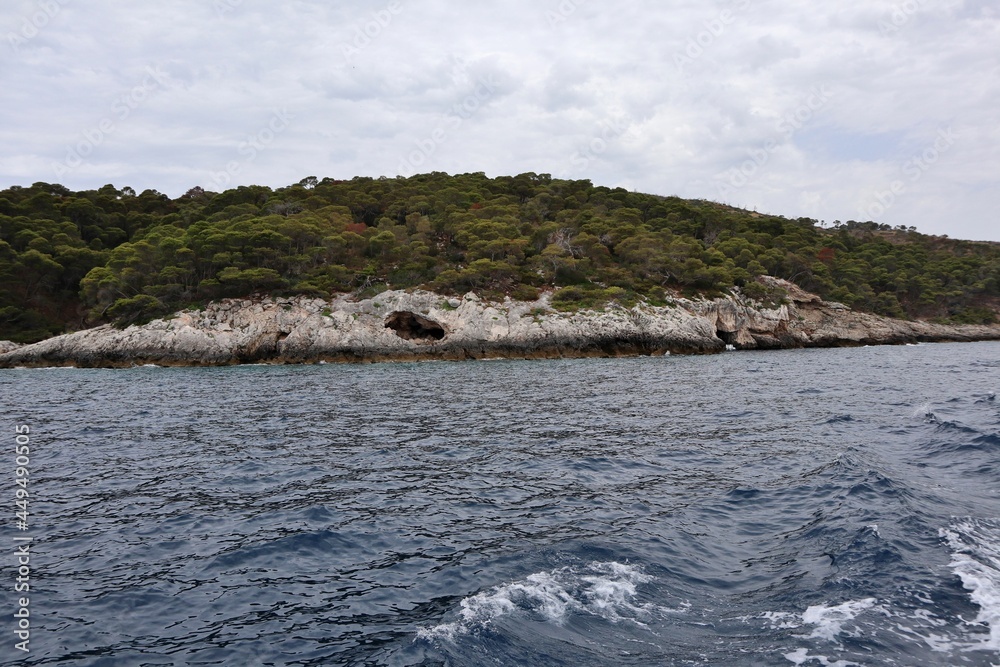 Isole Tremiti - Cala dello Zio Cesare dalla barca - obrazy, fototapety, plakaty 