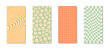 Set of retro 1970s style abstract backgrounds
