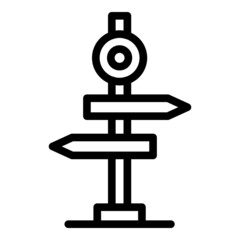 Poster - Road sign post icon outline vector. Street board. Signpost direction