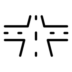 Poster - Crossroads icon outline vector. Road street. Car pavement