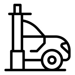 Poster - car parking stop icon outline vector. access barrier. crossing gate