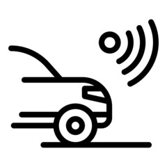 Poster - Front car sensor icon outline vector. Road security. Safety control