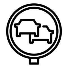 Poster - Cars sign icon outline vector. Car traffic. Street road